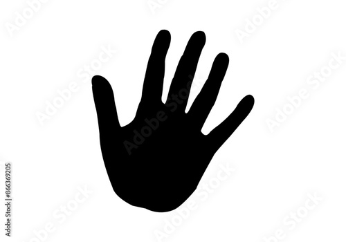 Silueta negra de palma de una mano