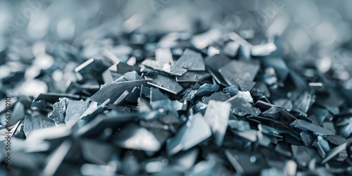 Excess metal discarded during manufacturing to create metal scraps. Concept Metal Scraps, Manufacturing Waste, Metal Recycling