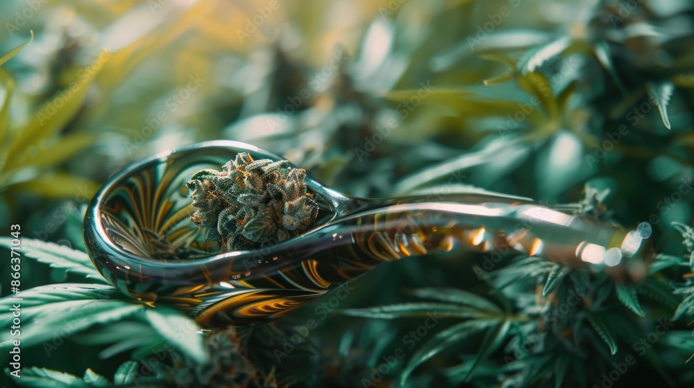 Marijuana spoon pipe, weed bong background concept Marijuana spoon pipe, weed bong background concept