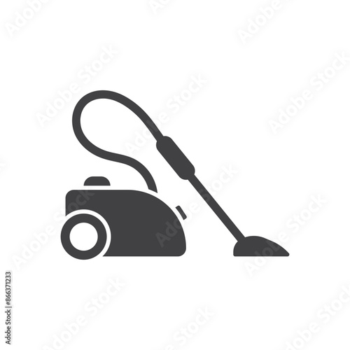 Vacuum cleaner icon in flat style. Equipment for house cleaning vector illustration on isolated background. Clean machine sign business concept.