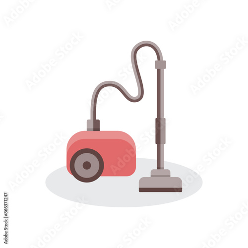 Vacuum cleaner icon in flat style. Equipment for house cleaning vector illustration on isolated background. Clean machine sign business concept.
