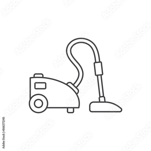 Vacuum cleaner icon in flat style. Equipment for house cleaning vector illustration on isolated background. Clean machine sign business concept.