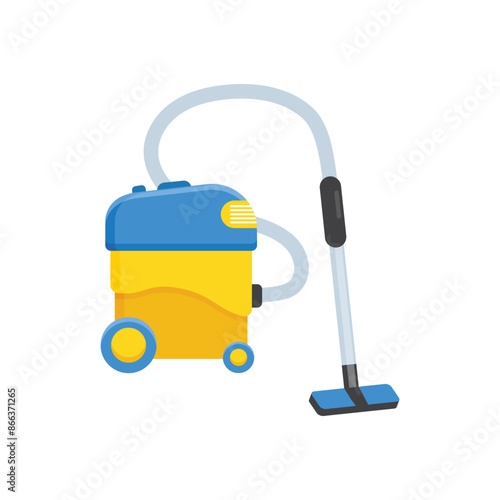 Vacuum cleaner icon in flat style. Equipment for house cleaning vector illustration on isolated background. Clean machine sign business concept.