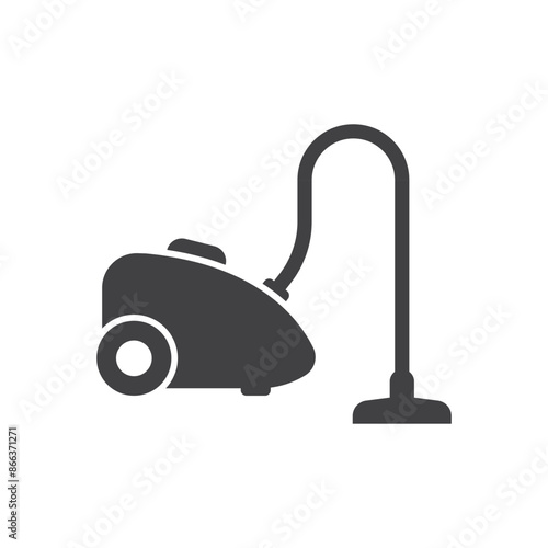 Vacuum cleaner icon in flat style. Equipment for house cleaning vector illustration on isolated background. Clean machine sign business concept.