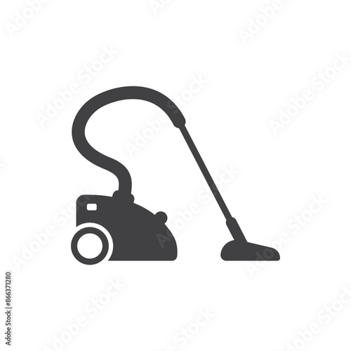 Vacuum cleaner icon in flat style. Equipment for house cleaning vector illustration on isolated background. Clean machine sign business concept.