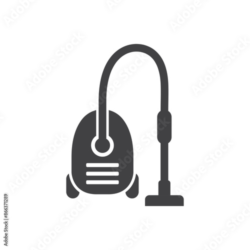 Vacuum cleaner icon in flat style. Equipment for house cleaning vector illustration on isolated background. Clean machine sign business concept.