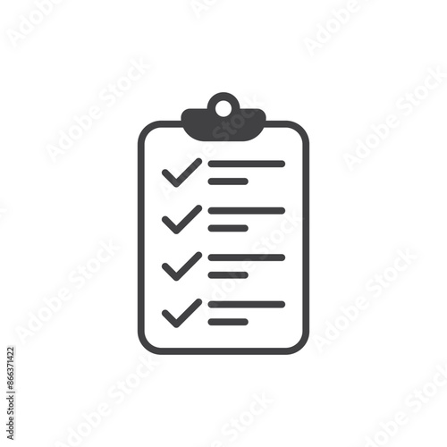 Clipboard with checklist icon in flat style. Planning and organization of work vector illustration on isolated background. Document sign business concept.