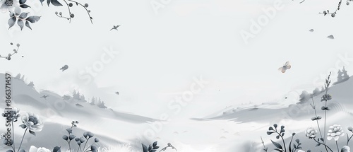 beautiful landscape painting with mountains river flowers birds, artwork creativity dedication skill