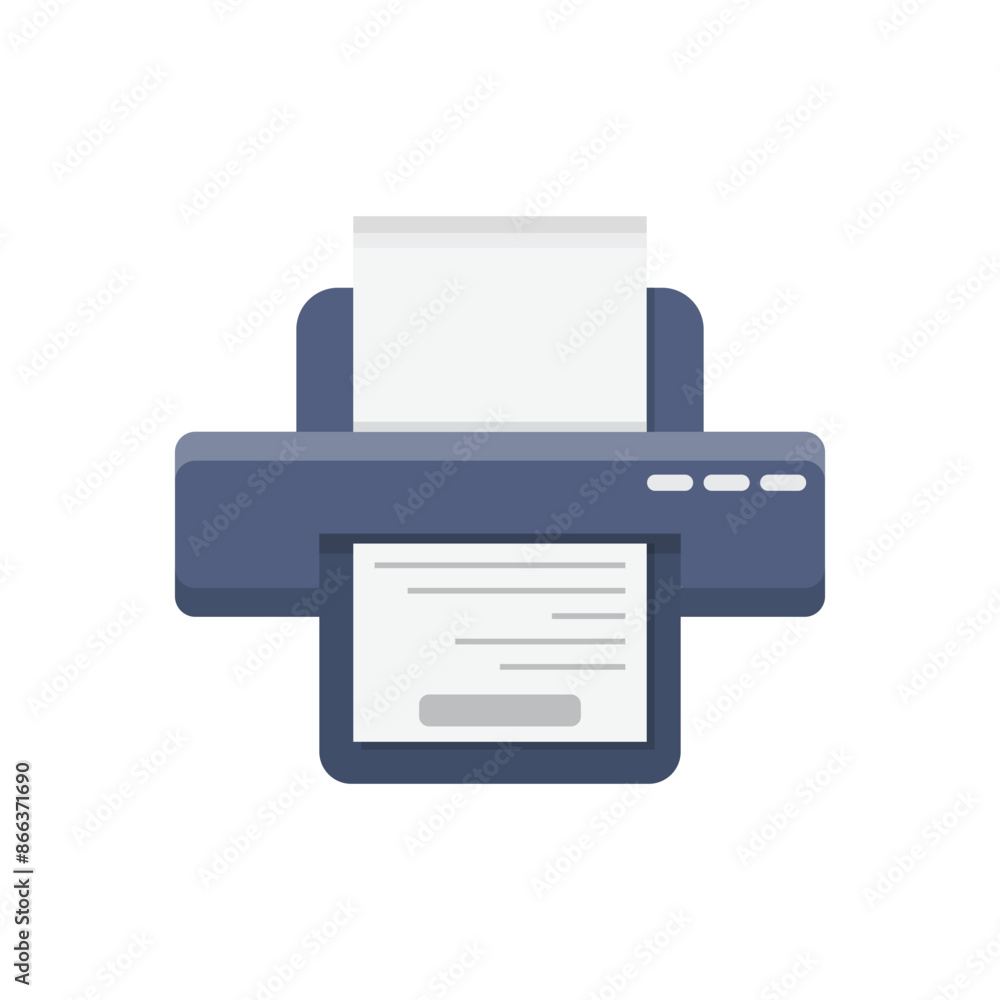Printer icon in flat style. Office machine vector illustration on isolated background. Printout sign business concept. Printer icon in flat style. Office machine vector illustration on isolated background. Printout sign business concept.