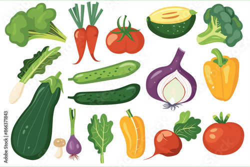 Seamless pattern of fresh vegetables. Collection of hand drawn vegetable illustrations isolated on white background. Set of various kinds of vegetable, isolated on a white background.