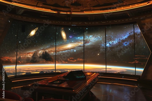 The Kryptonian observatory with a view of distant galaxies