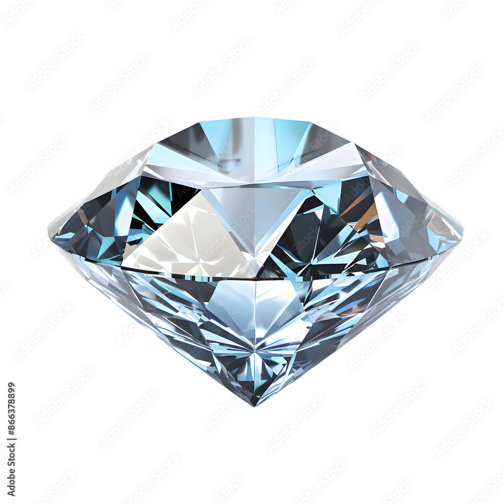 Shiny diamond gem isolated on transparent background