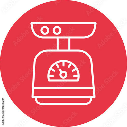 Weight line circle icon