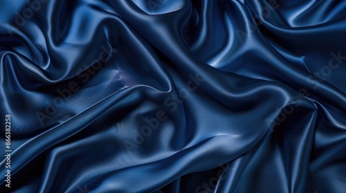 Wallpaper Mural Close up of opulent navy silk or satin fabric with gentle wrinkles and a soft sheen suitable for bedding or clothing Torontodigital.ca