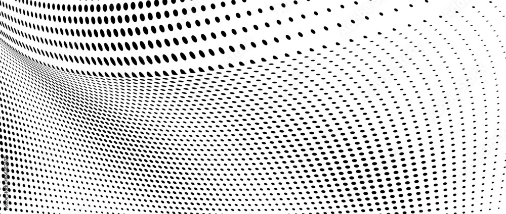 Vector black and white halftone texture made of waves Vector black and white halftone texture made of waves