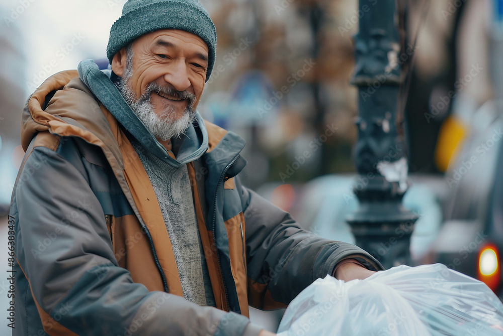 Generative AI, sorting garbage conceptual picture, social responsibility, civil cleaning service Generative AI, sorting garbage conceptual picture, social responsibility, civil cleaning service