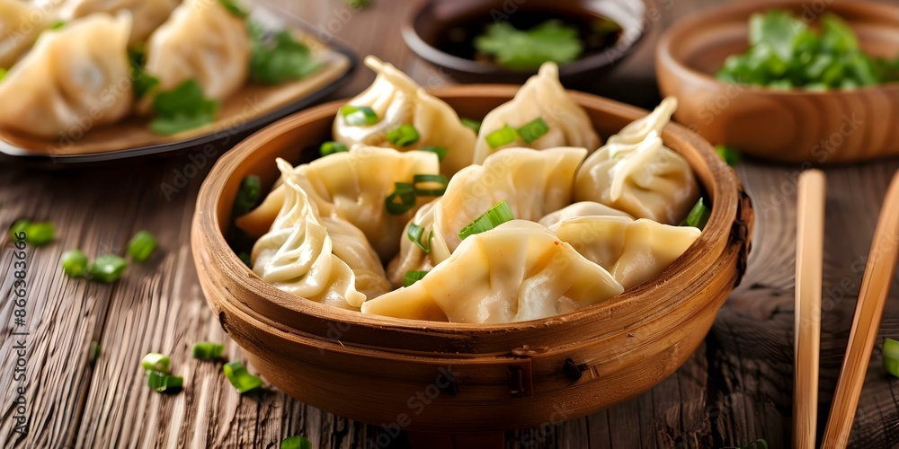 Authentic steamed gyoza or dumplings captured in a stock photo. Concept Food Photography, Asian Cuisine, Steamed Dumplings, Culinary Art, Appetizing Gyoza Authentic steamed gyoza or dumplings captured in a stock photo. Concept Food Photography, Asian Cuisine, Steamed Dumplings, Culinary Art, Appetizing Gyoza