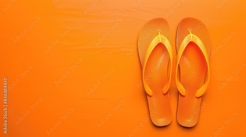 Orange flipflops with copy space. Orange flipflops with copy space.