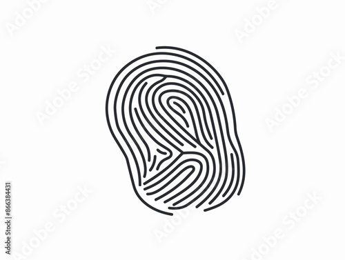 Fingerprint Scan: Line-Drawing Illustration of Security and Personalization