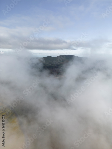 Amazing Cloud Inversion Over Mountain In The Lake Distract From Above