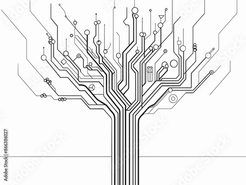 Circuitry of Life: Where Nature Meets Technology in a Harmonious Dance of Lines