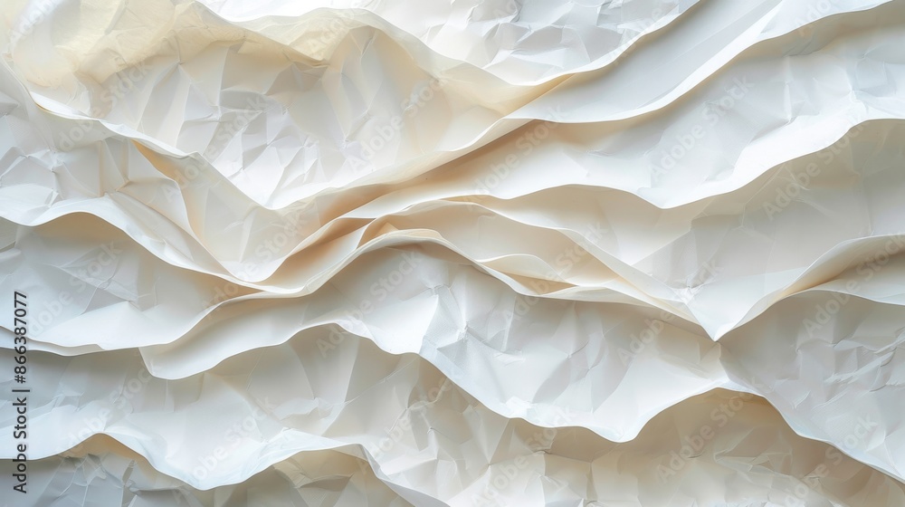 Obraz premium Abstract White Crumpled Paper Texture.