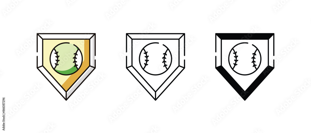 Home Plate icons vector set stock illustration Home Plate icons vector set stock illustration