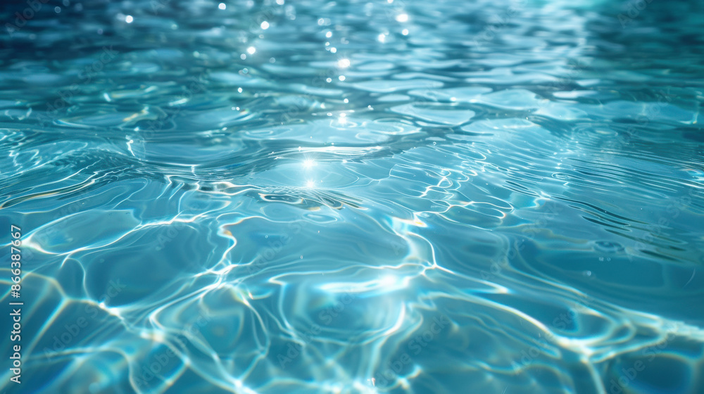 Blue Water Surface with Sun Glare. Blue Water Surface with Sun Glare.