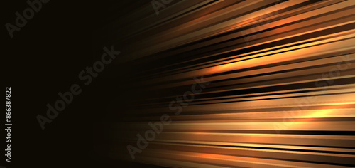 Abstract background diagonal speed motion light gold stripe lines.
