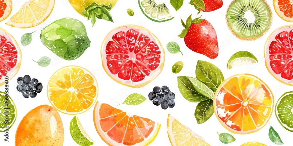 Pastel Fruits Pattern on Transparent Background Pastel Fruits Pattern on Transparent Background