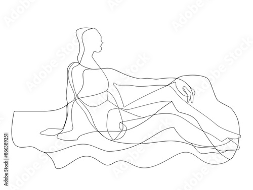 Freshly Unboxed: A Minimalistic One-Line Drawing Depicting the Joy of Receiving a New Product