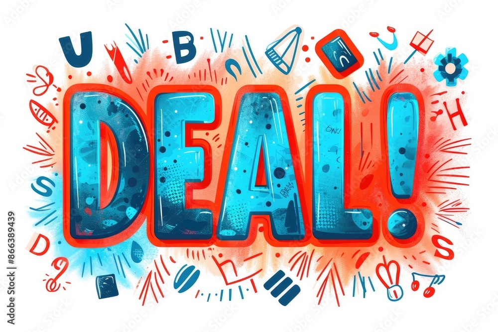 Fototapeta premium Minimalist Vector Symbol: 'DEAL!' in Contemporary Design