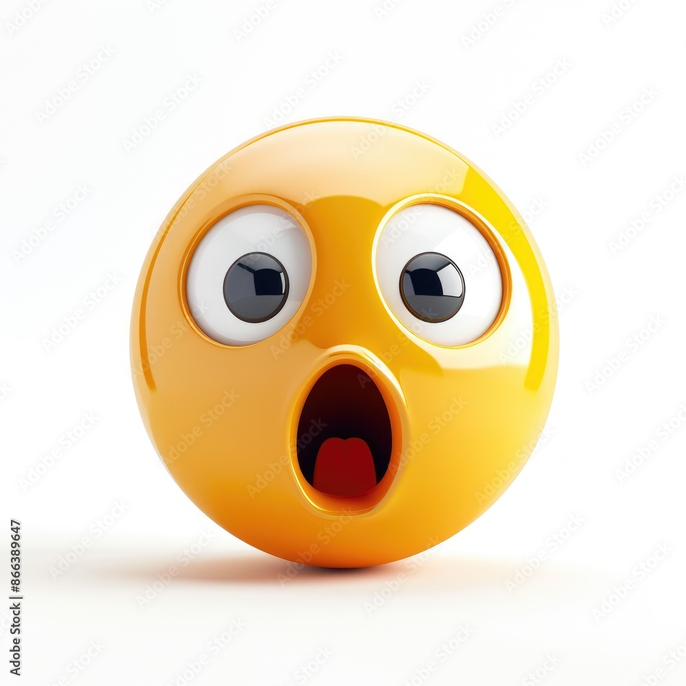 Fototapeta premium Clean White Surprised Emoji Design