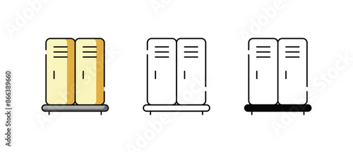 Locker Room icons vector set stock illustration