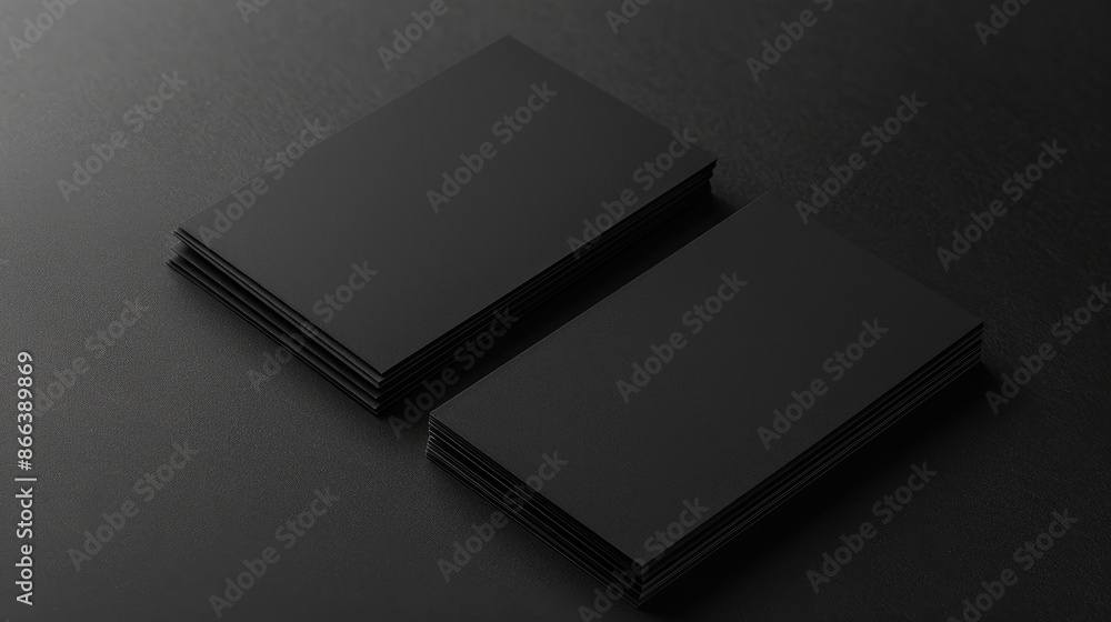 Black Business Cards Mockup on a Dark Surface Black Business Cards Mockup on a Dark Surface