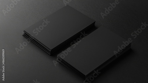 Black Business Cards Mockup on a Dark Surface