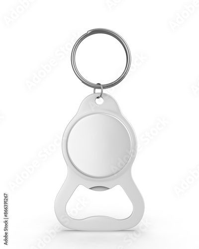 Blank bottle opener for promotional branding presentation 3d illustration.