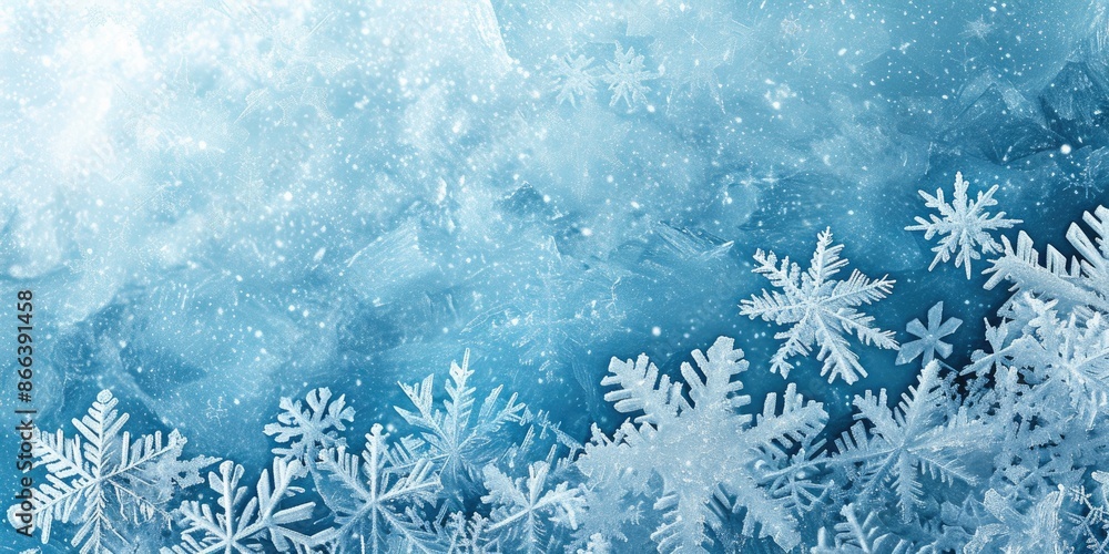 Icy Tranquility: Serene Winter Scene with Delicate Snowflakes Icy Tranquility: Serene Winter Scene with Delicate Snowflakes