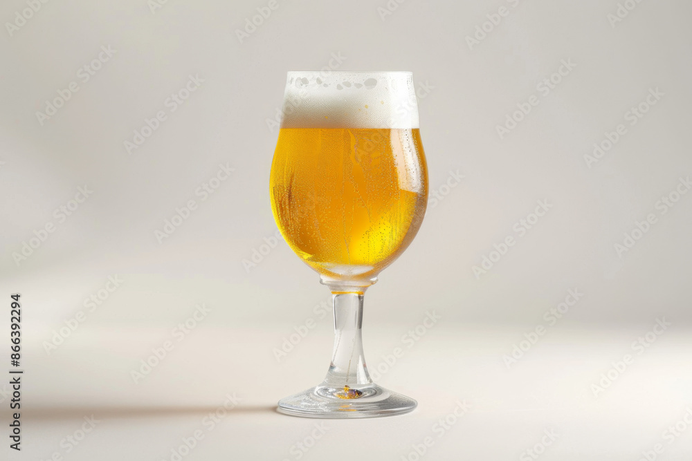 close up horizontal isolated image of a glass of beer over a white neutral background, copy space close up horizontal isolated image of a glass of beer over a white neutral background, copy space