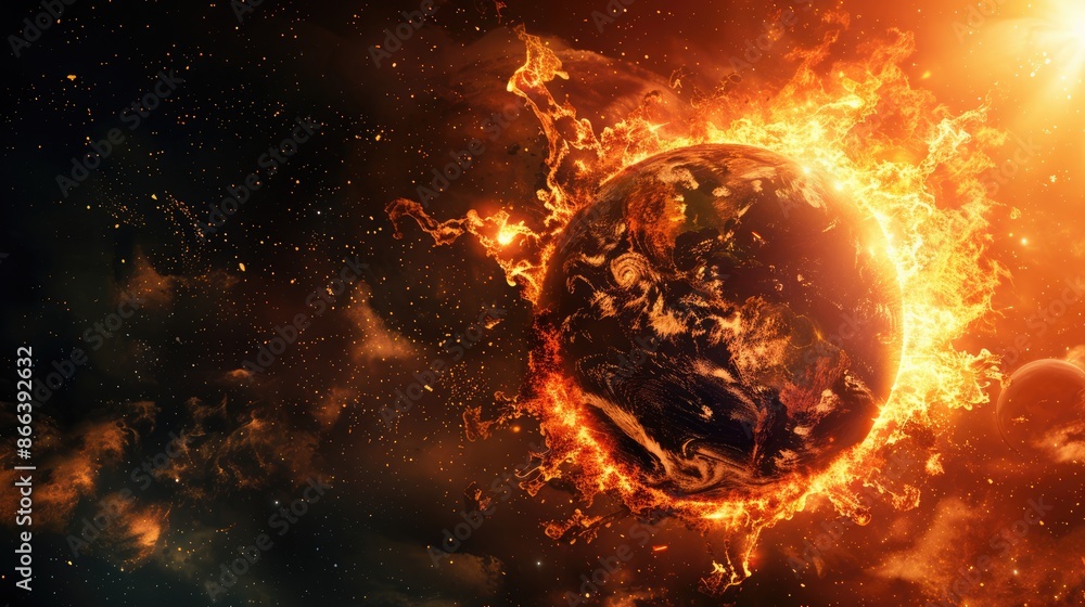 Fiery Destruction of a Planet in Space Fiery Destruction of a Planet in Space
