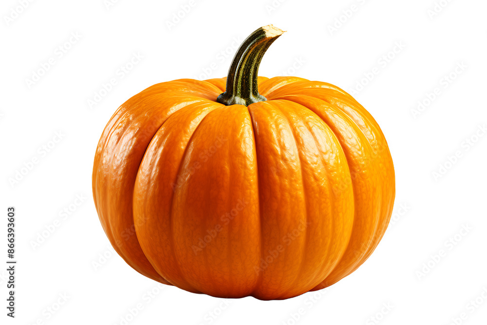 Fototapeta premium Yellow Ripe halloween pumpkin on transparent background 