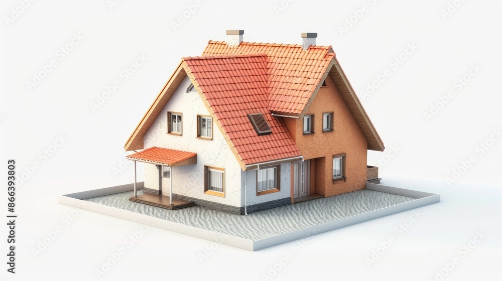 sometric house 3d on isolate white background, sometric house 3d on isolate white background,