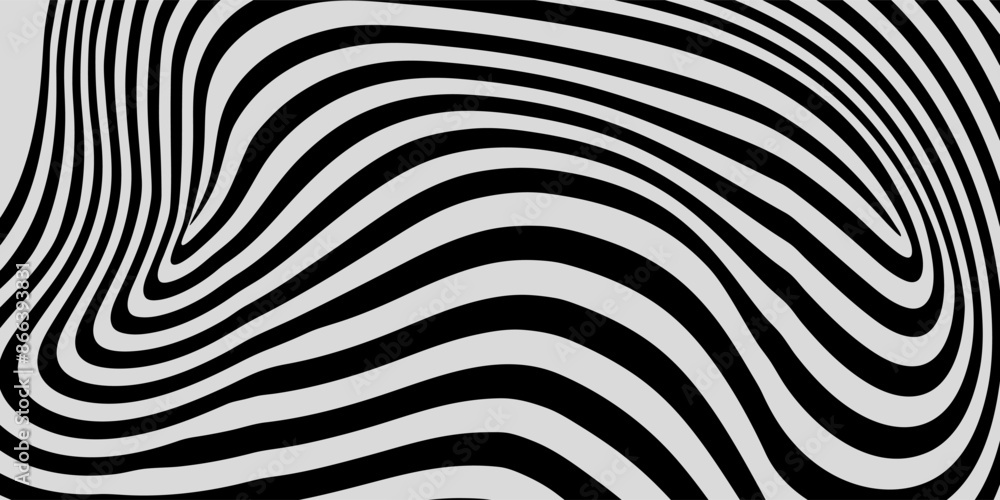 Psychedelic optical illusion. Abstract vector distorted background with black and white lines. Op art pattern textures. Psychedelic optical illusion. Abstract vector distorted background with black and white lines. Op art pattern textures.