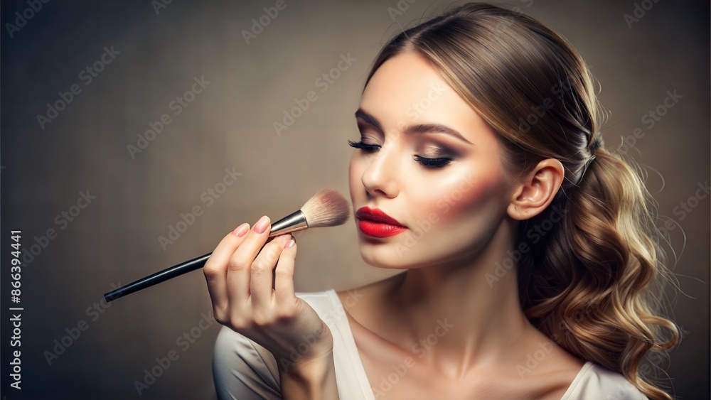 Obraz premium portrait of beautiful young woman with makeup