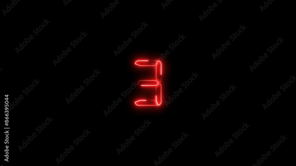 abstract red color neon light countdown three number
4k illustration on black background. abstract red color neon light countdown three number
4k illustration on black background.