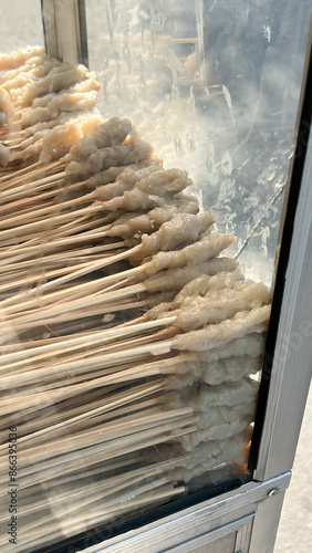 Sempol is a food that is included in the snack category from  Indonesian. Sempol is similar to cilok or tempura. Sempol is made from chicken meat and flour, skewered using a skewer and fried in egg photo