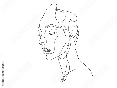 Elegant One-Line Figure: Minimalist Brushstroke Artistry In Motion