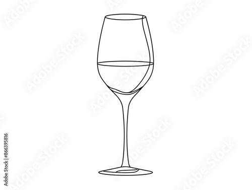 Sophisticated Sinuous Silhouette: A Single Stroke Wine Glass with Unparalleled Elegance