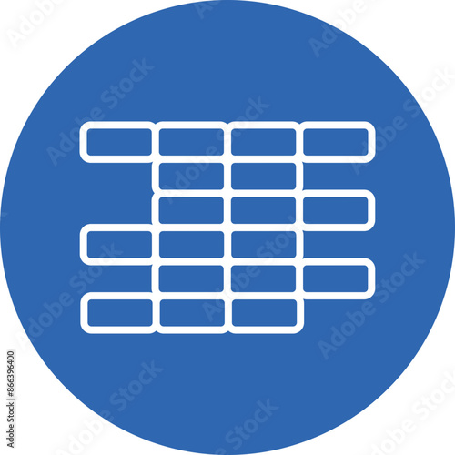 Brickwall line circle icon