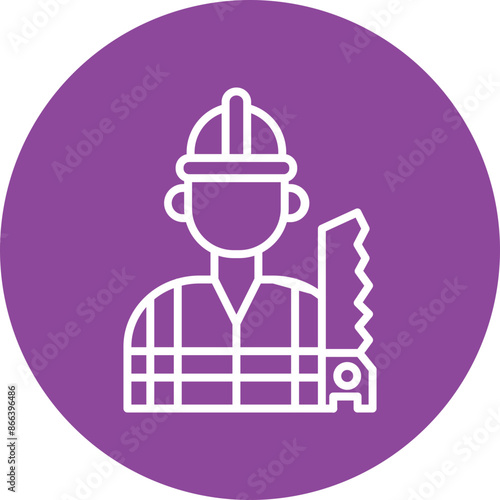 Carpenter line circle icon